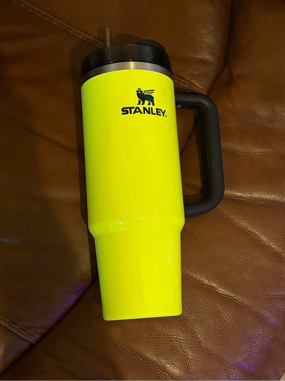 Stanley Bright Yellow Travel Mug with Black Handle